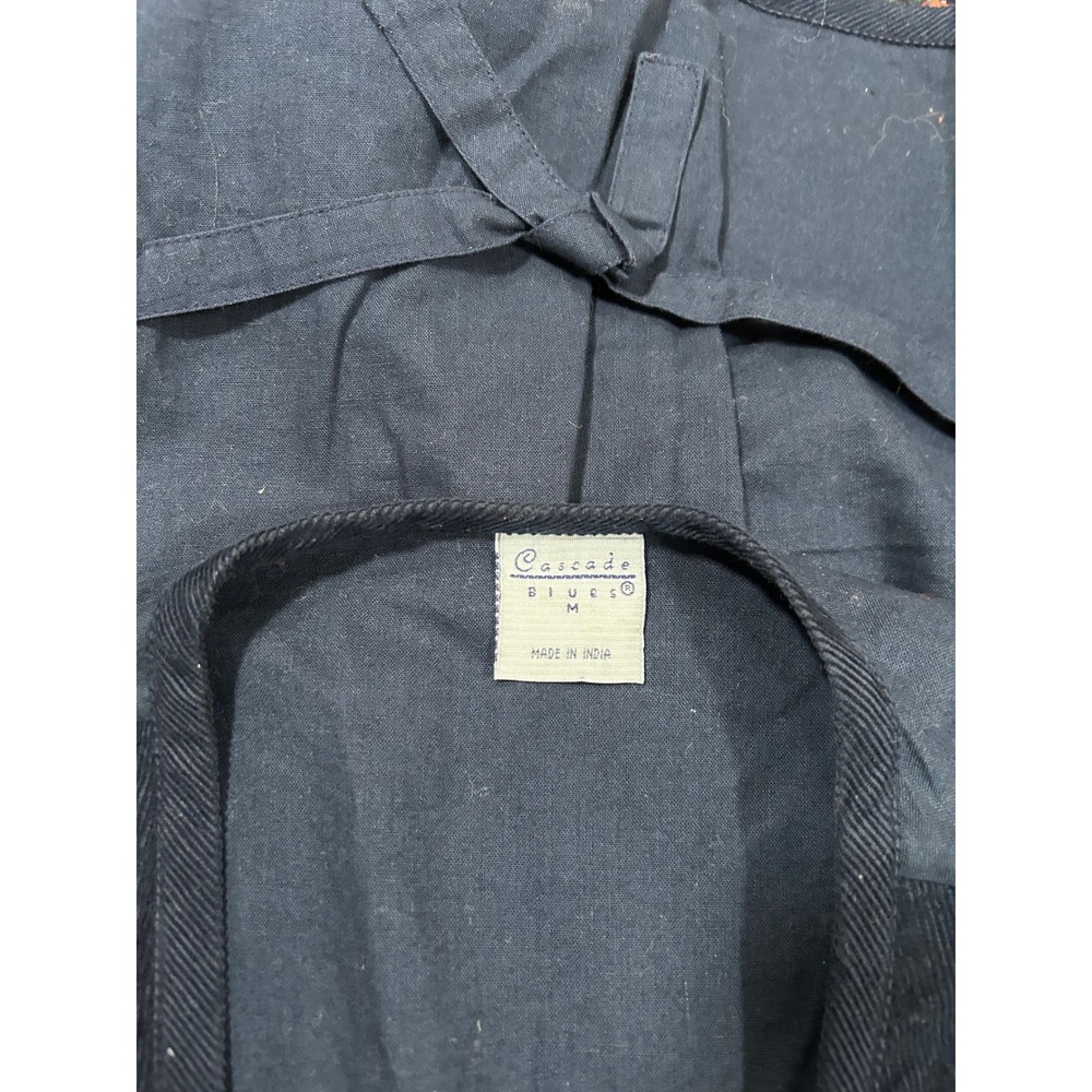 Vintage Cascade Blues Womens M Navy Corduroy Embroidered Fall‎ Farmhouse Vest - Picture 4 of 7
